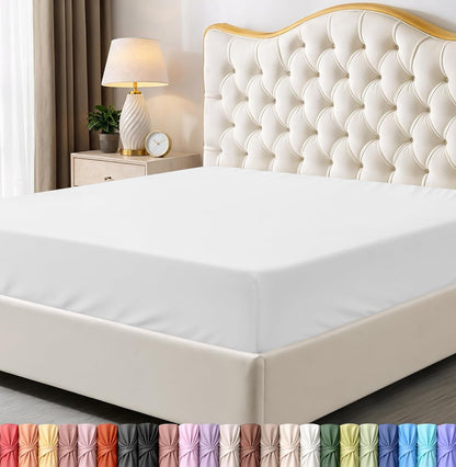 Utopia Bedding Queen Fitted Sheet - Soft Microfiber - Deep Pocket - Fade & Shrink Resistant - White