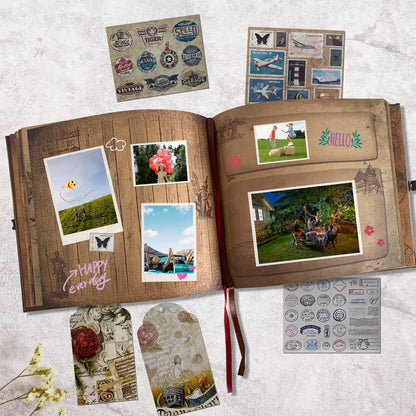 Our Adventure Book 146-Page DIY Handmade Scrapbook, Embossed Leather Cover - Ideal for Memories, Anniversary, Wedding, and Best Friend Gift - Inspired by the 'Up' Saga(Ball - Our Adventure Book)