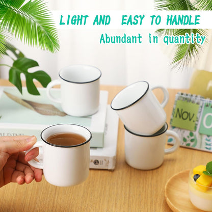 24 (5.07 oz) Uiifan Pcs Ceramic White Coffee Mugs Bulk Vintage Espresso Mug Mini Tea Cups for Home Travel with Handle