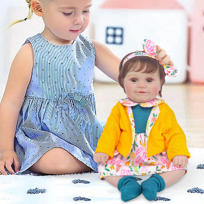 ECORELF Reborn Doll Clothes for 20-22 Inch Dolls, 2 Set 20 Inch Baby Doll Clothes Accessories 7 Pcs Include Dress Coat Outfits, Headbands, Socks, Top and Pants
