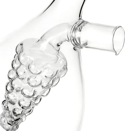 2 1 ELETON Grape Motif in Glass Oil and Vinegar Dispenser Dual Chamber Cruet Bottle for Olive Oil & Balsamic, Leakproof