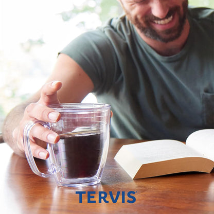 Tervis Stay Wild Double Walled Insulated Tumbler Travel Cup, Keeps Drinks Cold & Hot, 16oz Mug with Handle