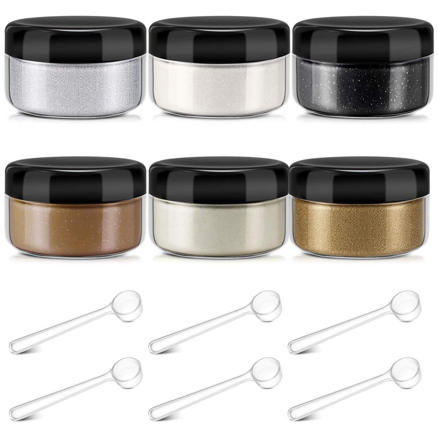 Heigble 6 Pcs 0.5 Ounce Glitter Embossing Powder Set for DIY Crafts Greeting Cards Making Scrapbooking Wedding Invitations (Dark)