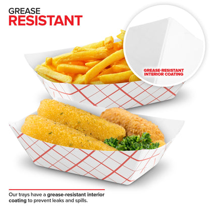 Stock Your Home Extra Small Paper Food Boats (100 Pack) – 0.5 lb Disposable Red & White Checkered Paper Trays, Eco-Friendly Serving Boats for Concession Food & Condiments, 3.75" x 2"