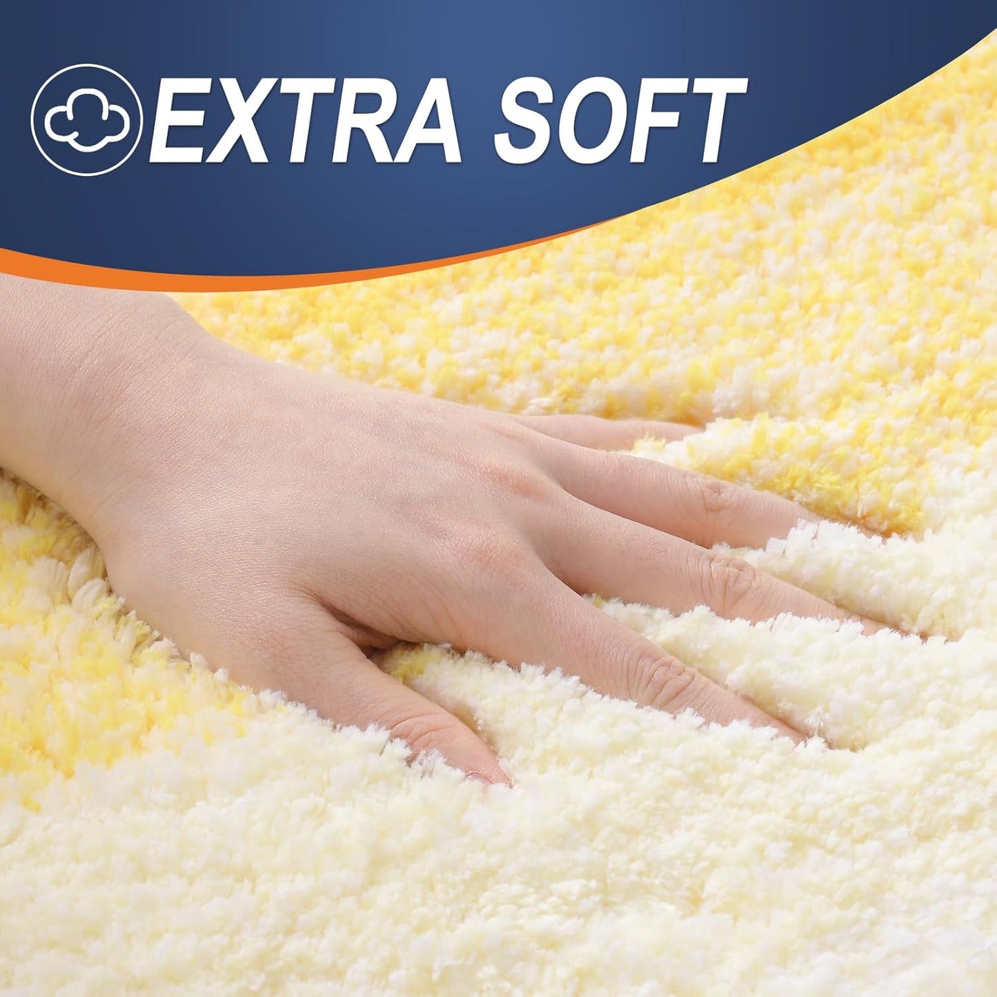 OLANLY Bathroom Rug Mat - Extra Soft Microfiber, Non-Slip Plush Shaggy Bath Carpet | 24x16, Yellow