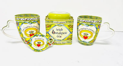 Royal Tara Irish Claddagh Mug Set of Two with Irish Box Capacity Cup is 380 ml/13 fl Oz Tea Bag Holder (2 Mugs Tea Bag Holder)