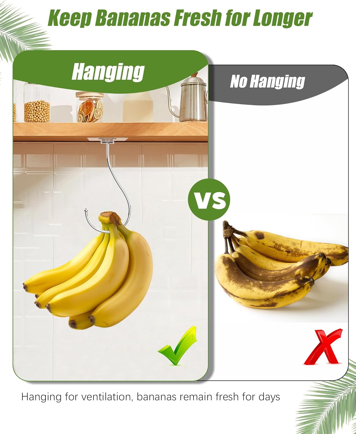 2 Pack Holder(13lb), (16cm) Latoxcaa Self Adhesive Banana Hook Under Cabinet Foldable, Heavy Duty Metal Clear Banana