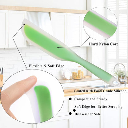 Nonstick Silicone Knife Shaped Flexible Kitchen Spatula Scraper Turner - Green