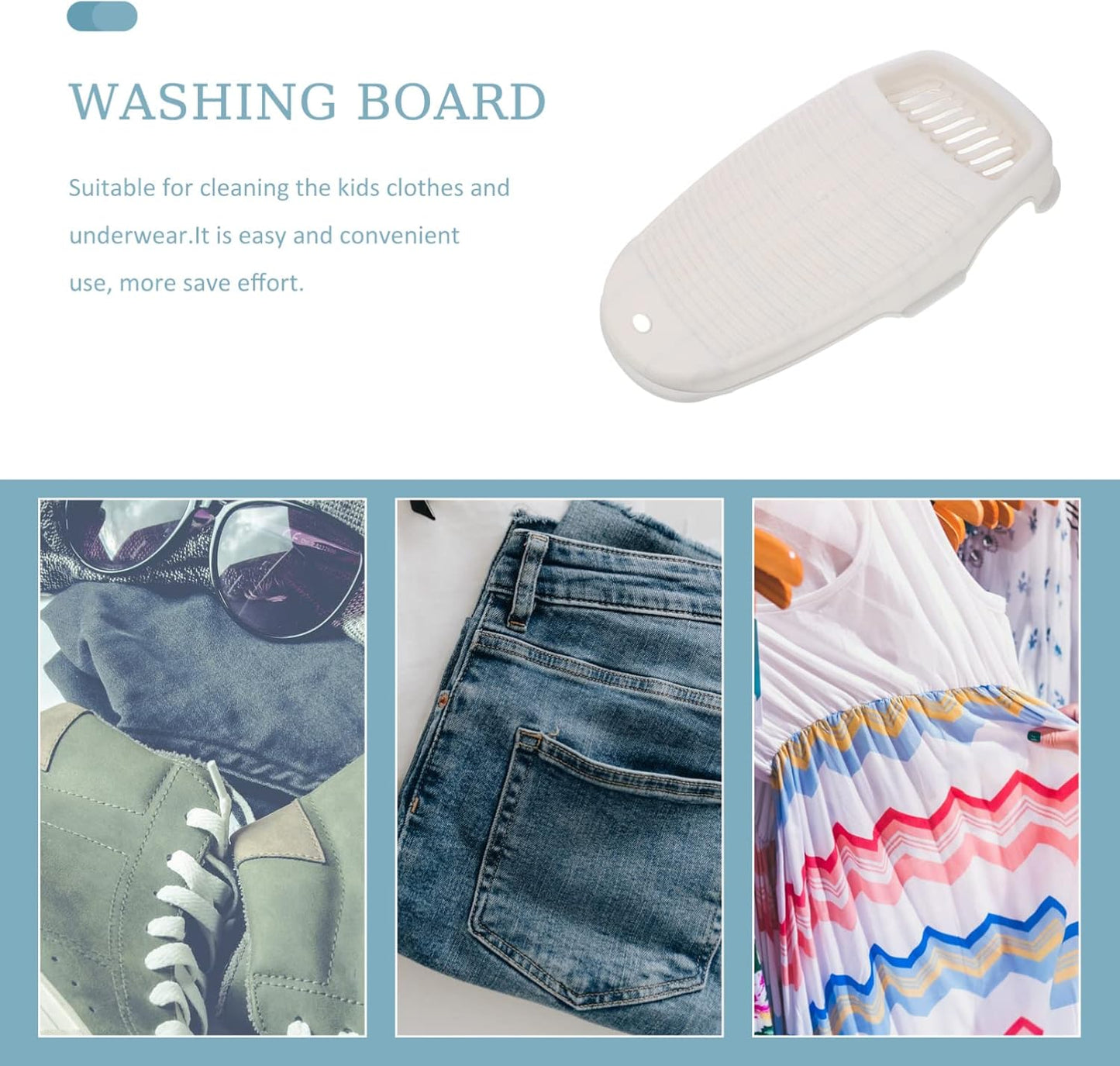 Cabilock Hand Washing Clothes Scrubbing Board, Mini Non-Slip Laundry Pad for Hand Washing and Shirt Folding