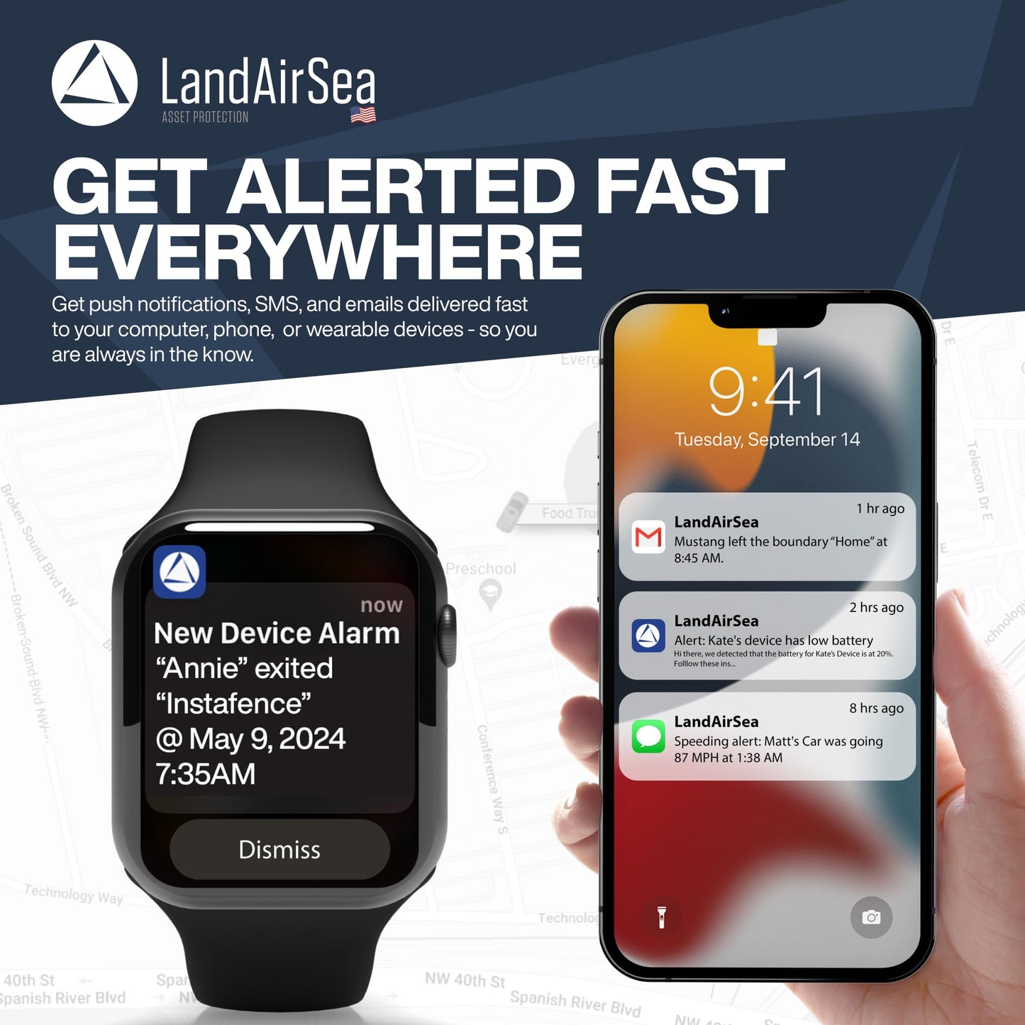 LandAirSea 54 GPS Tracker - USA Manufactured, Waterproof Magnet Mount. Full Global Coverage. 4G LTE Real-Time Tracking for Vehicle, Asset, Fleet, Elderly and More. Subscription is Required.