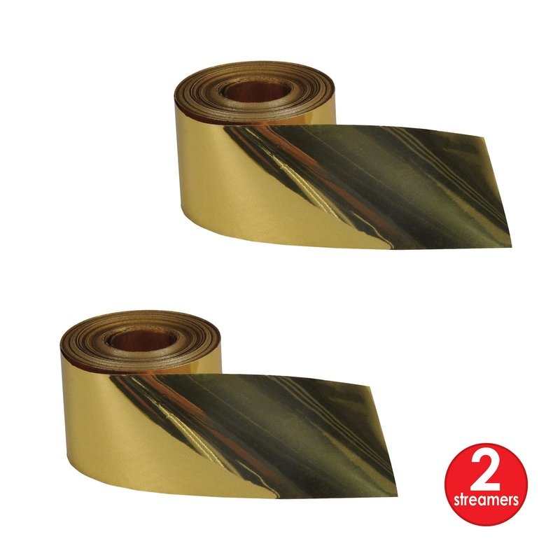 Beistle 2 Piece Indoor Outdoor Metallic Plastic Birthday Streamers For Wedding Receptions, Graduation Parties, New Year's Eve Decorations