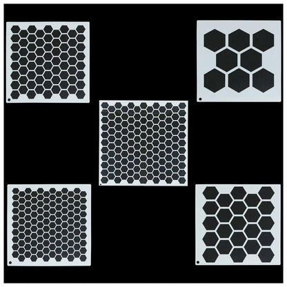 XGNG 10PCS Honeycomb Stencils Large Small Honeycomb Hexagon Stencil Drawing Template Bee Stencils for Painting on Wood Cookies Wall Canvas DIY Crafts Furniture