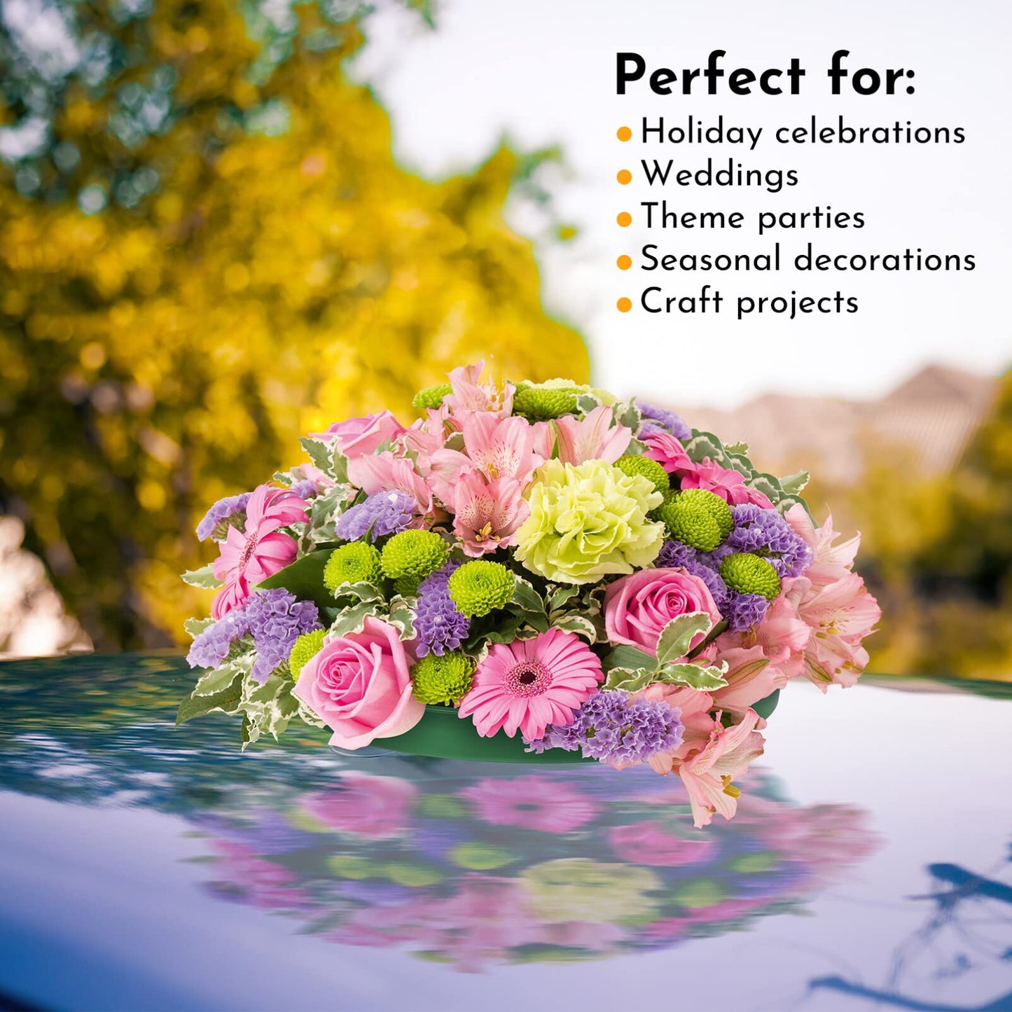 DIYEAH Foam Mud Block Ring - Artificial Floral Arrangement Mud Ring Wet Florist Florist Wedding Car Decor