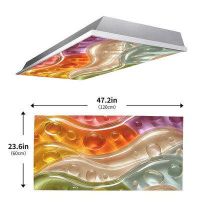 YEXLE 2PCS Stained Glass Fluorescent Light Covers Magnetic Ceiling Light Cover, Classroom Lights Covers Classroom Supplies for School Classroom Home Office,4 X 2 Feet