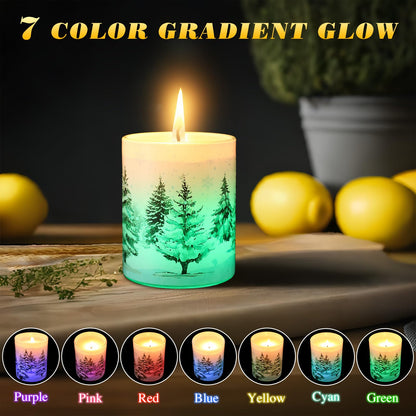 Electricwise Christmas Scented Candle Gift Set for Women, Candles Can Change Into 7 Colors, Winter Candle with 7.6oz Soy Wax Fir Holiday Candles for Christmas Women Gift(Snow Forest)