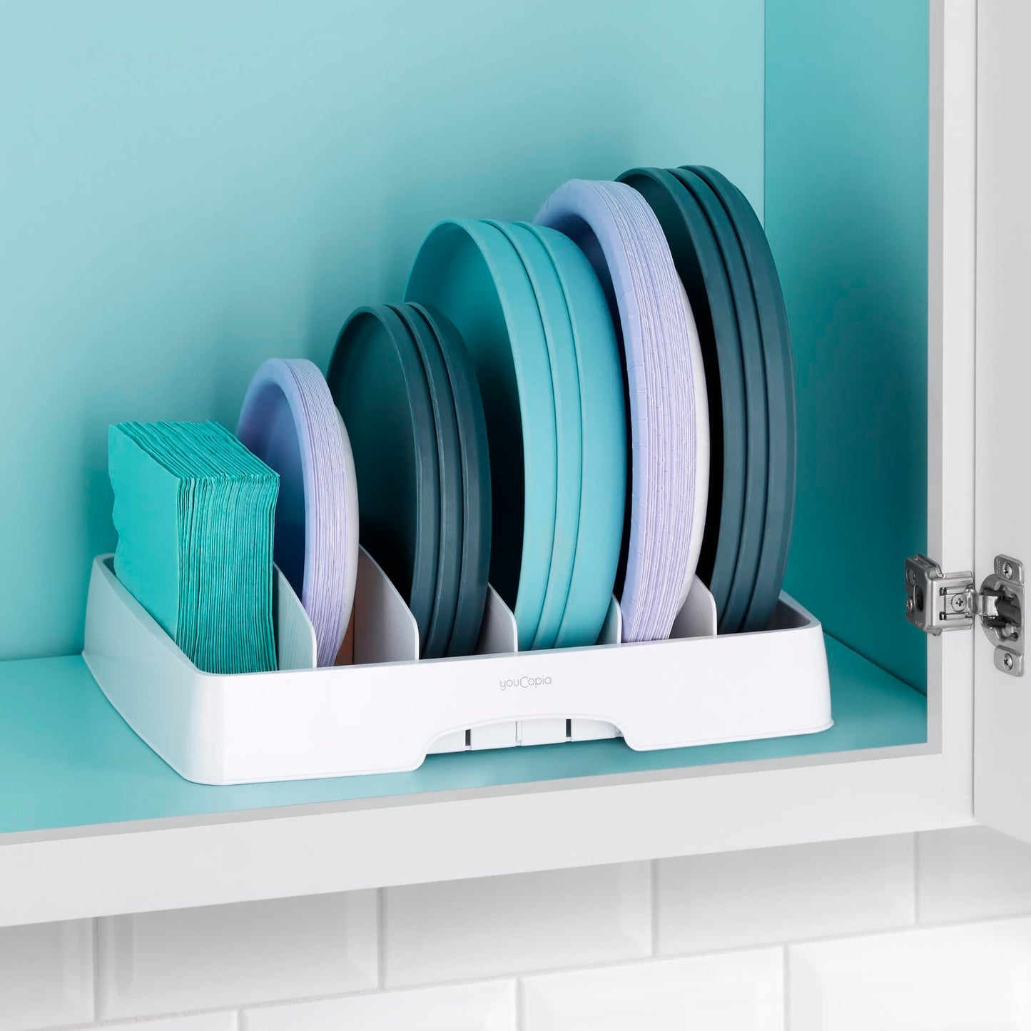 YouCopia StoraLid Adjustable Food Container Lid Organizer for Kitchen Cabinet Storage, Large
