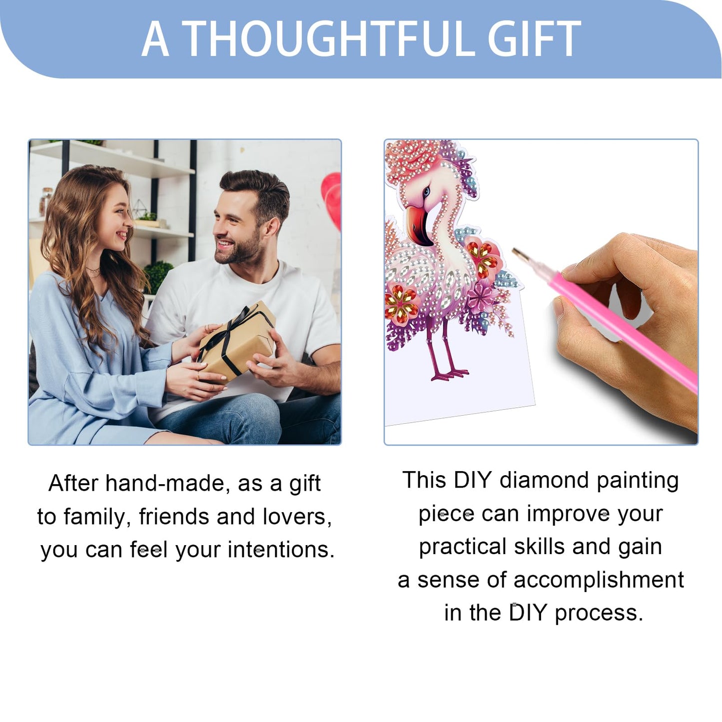 JISHSHAY Diamond Painting Night Light Diamond Art Table Lamps Gem Art LED Lights Gem Painting Desk Lamp Mosaic Kits for Adults DIY Kits for Adults Paint by Numbers with Special Drills Flamingo
