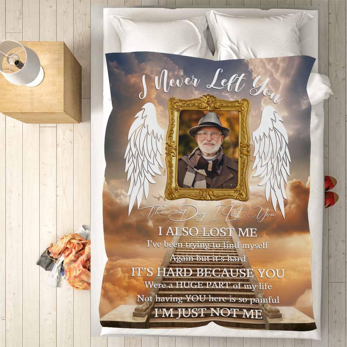 AOFUN Personalized Memorial Blanket with Photo Custom Picture Blankets in Loving Memory, for Loss of Loved One