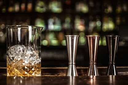 BARIANTTE Cocktail Jigger for Bartending, 2 oz 1 oz Japanese Measuring Shot Glass - Silver