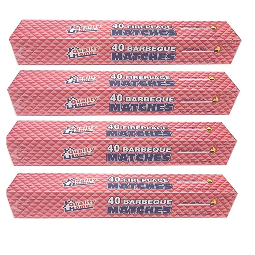 4 BOXES - 11" Fireplace Matches, Long Reach, 160 Matches Total