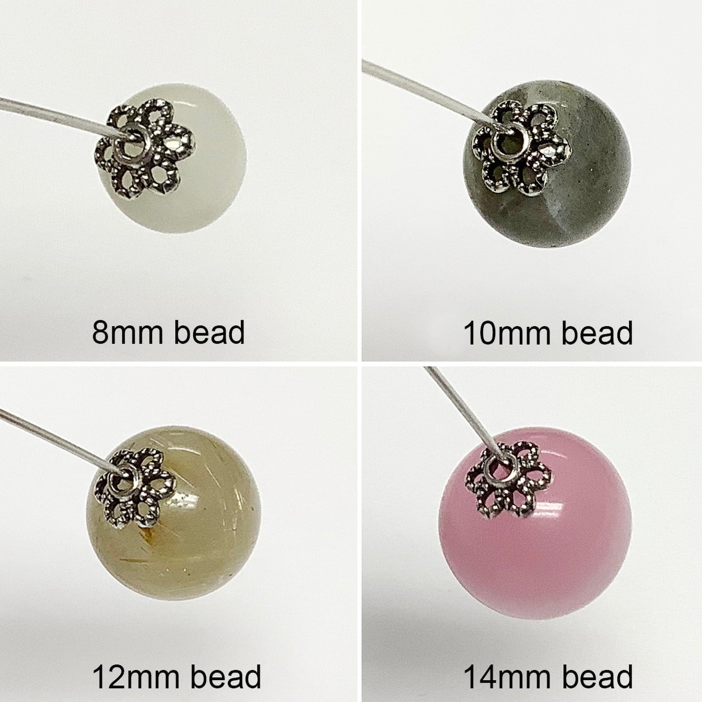 Heather's cf Flower Bead Caps Custom Fancy Charm Jewelry Making Spacer Kit Findings Bulk Vintage for Bracelets Earrings Necklaces Rings Beading Supplies Craft Non Tarnish DIY (Silver Tone - 500 Pcs)