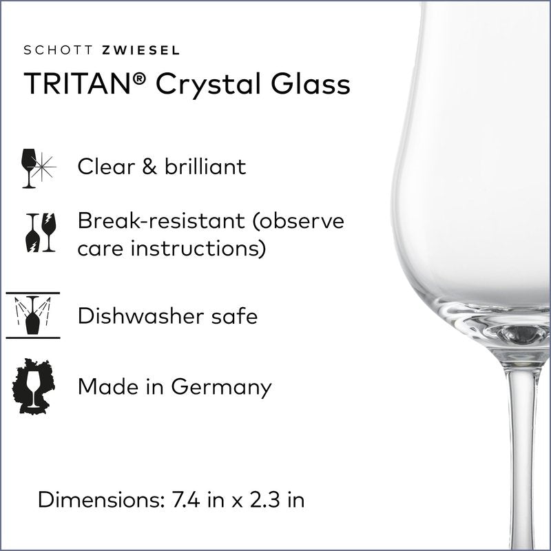 SCHOTT ZWIESEL Bar Special Whiskey Nosing Glass (Set of 6), Nosing Tasting Glass for Whiskey, Dishwasher-Safe Tritan Crystal Glasses, Made in Germany (7 Ounce)
