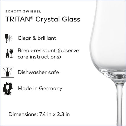 SCHOTT ZWIESEL Bar Special Whiskey Nosing Glass (Set of 6), Nosing Tasting Glass for Whiskey, Dishwasher-Safe Tritan Crystal Glasses, Made in Germany (7 Ounce)