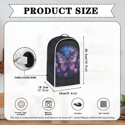 Purple Floral Butterfly Kitchen Blender Dust Cover, Washable Appliance Cover, Stand Mixer Protector, Dust-Proof Cover