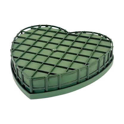 Floral Foam Cage with Suction Cup, Heart-Shaped Flower Arrangement Foam Holder for Wedding Car Decor, DIY Floristry Bouquet Fixation Base for Fresh/Silk Flowers (20x20cm)