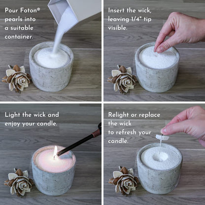 Foton Pearled Candle 9lb - Bulk Misty Monte Sandalwood Jasmine Scented Non Toxic Luxury Long Lasting Powder Candles - Refillable Candle Sand with 100 Wicks for Candle Making
