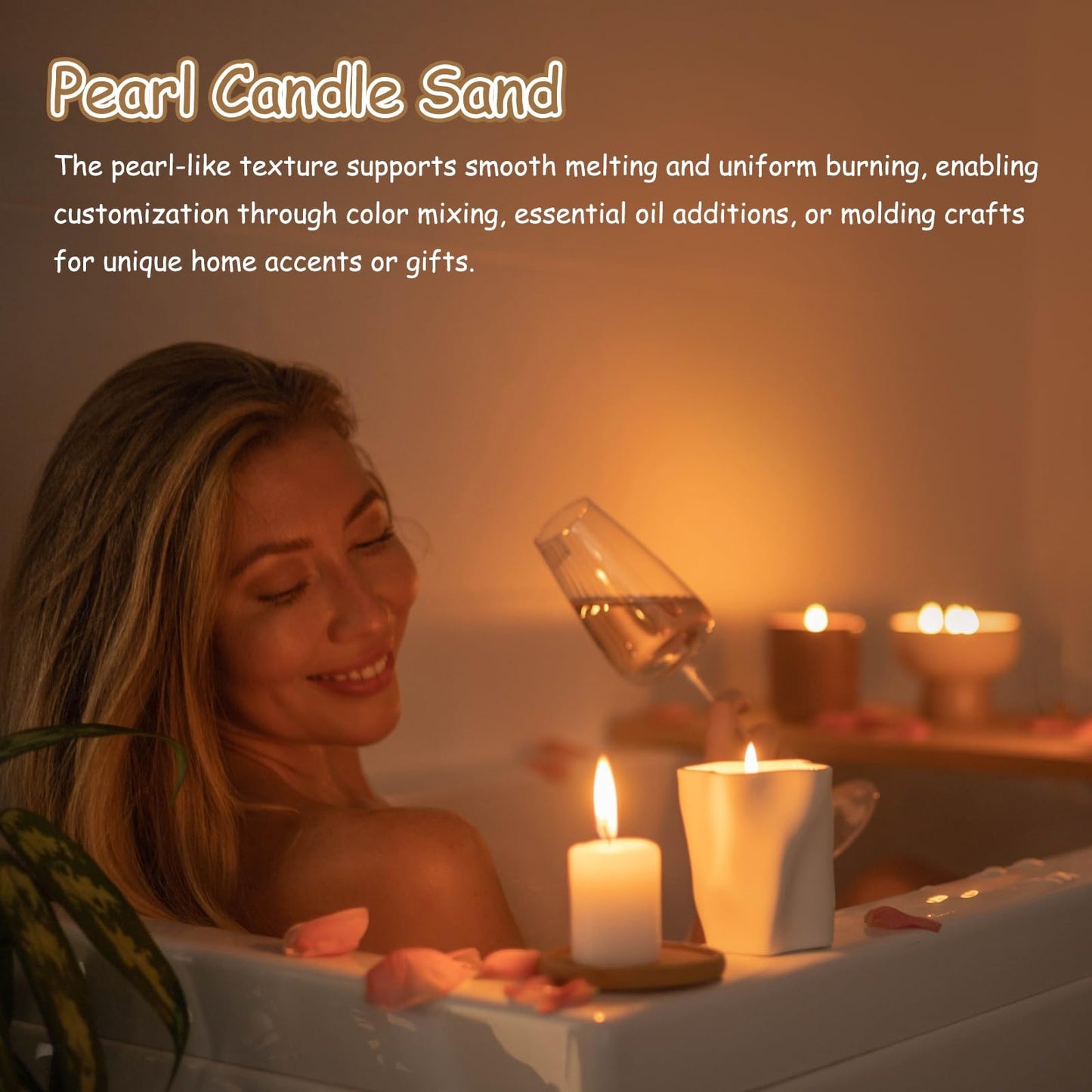 MECCANIXITY Pearled Sand Candles with 20 Pcs Wicks 7Oz / 200g Candle Beads Refillable Powder Sand Wax Making Kit for Thanksgiving Christmas Wedding Party DIY Home Crafts, Light Green