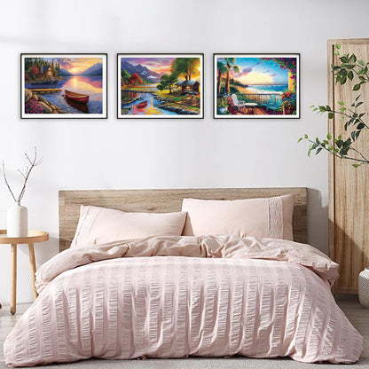 DOZEEZOP 6 Pack 5D Diamond Painting Kits for Adults, Diamond Art Kits for Adults Beginners of All Ages, Round Full Drill Arts and Crafts Gems Home Wall Decor 12x16 Inches Landscapes