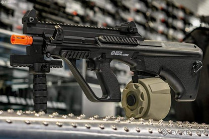 Evike Airsoft - Angel Custom 1500 Round Firestorm AEG Airsoft Drum Flashmag (Model: G36 / Black)