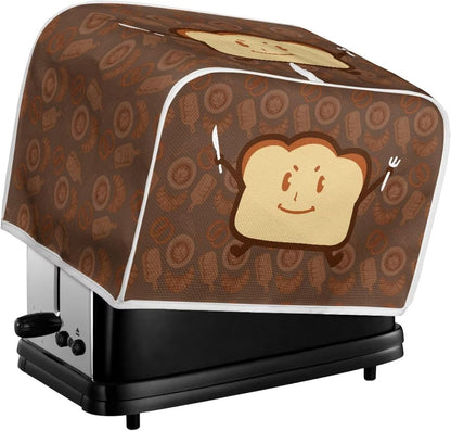 Cartoon Toast Toaster Cover, Waterproof Bread Toaster Oven Cloth with Top Handle, Dust & Fingerprint Protection