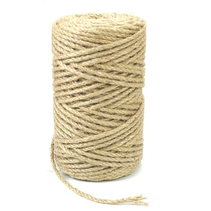 4mm*328 Feet Natural Jute Twine String DIY Home Decor,Medium Thick Jute Twine for Crafting Gift Wrapping Packing Gardening Crochet Knitting Macrame Decor,6-Strand Twisted Brown Rope for Cat Tree