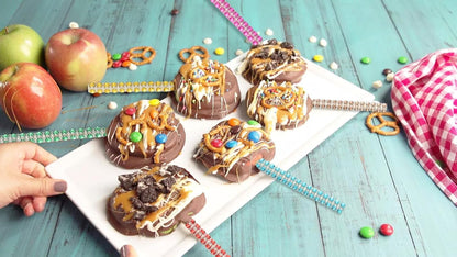 MULTIONS 26+24PCS set,Treat Including24PCS 6-Inch Stick24PCS Candy Apple Stick Sticks Rhinestone Apple Bamboo Bags a
