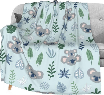 Delerain Cute Koalas Soft Throw Blanket | 40"x50" Lightweight Flannel Fleece Blanket for Couch Bed Sofa