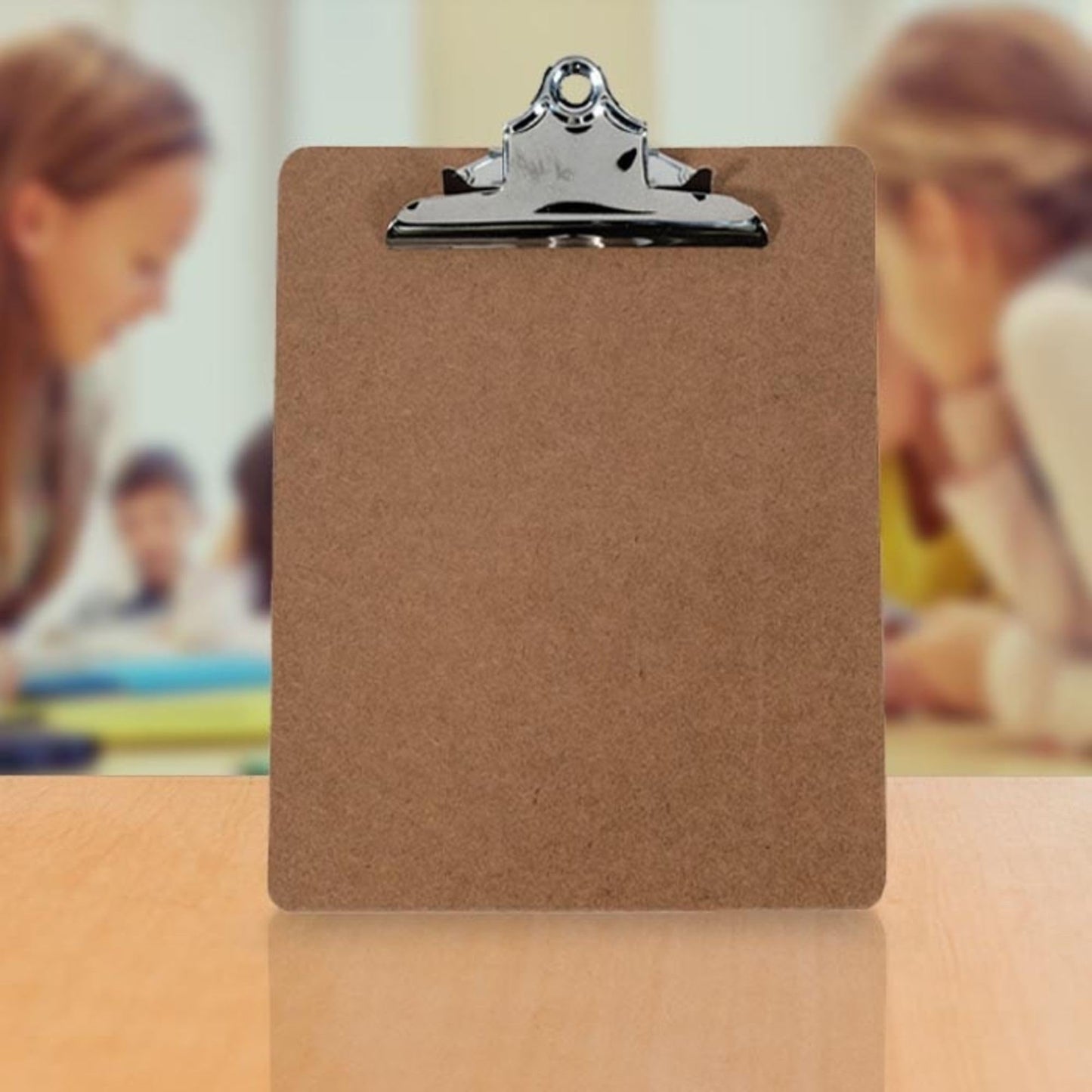 School Smart Hardwood Clipboard - Letter Size Bright Nickel 9 X 12-1/2 in