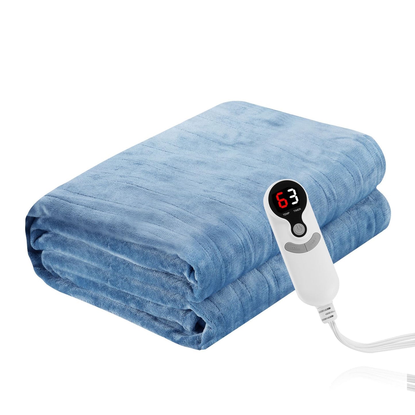 Electric Heated Blanket Full Size 72"x84", Cozy Large Oversized, 5 Heating Levels & 10 Hours Auto Off, Cozy for Bed, Sofa, & Office, Machine Washable, Purple