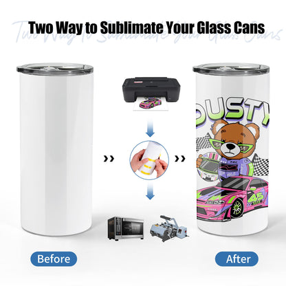 AGH 6 Pack 22 oz White Sublimation Tumblers with Metal Straw, Stainless Steel Double Wall Insulated Straight Fatty Cups Blank with Splash Lid
