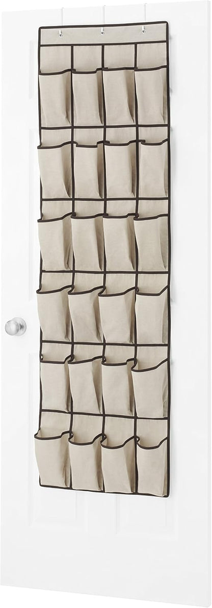 24 Whitmor Pocket Over The Door Shoe Bag, Espresso Trim