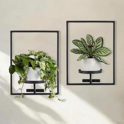 2-pack) Sisher Plant Stand Indoor Outdoor,Window Plant Shelf Picture Frame Wall Plant Stand Metal Wall Plant Shelf Ease