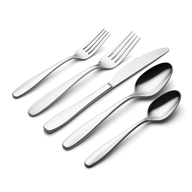Oneida Silverware Set, Oakwood 20 Piece Everyday Flatware Set, Service For 4, 18/0 Stainless Steel, Dishwasher Safe, Cutlery Sets, Kitchen Utensils Sets, Knives Spoons And Forks (Silver, 20 Pieces)