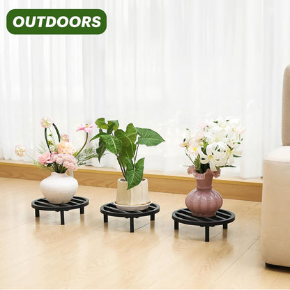bozopion 3 Pack 10.23 Inch Outdoor,240 LBS 5-12 Inch Metal Plant Stands Capacity,Single Plant Stand Indoor