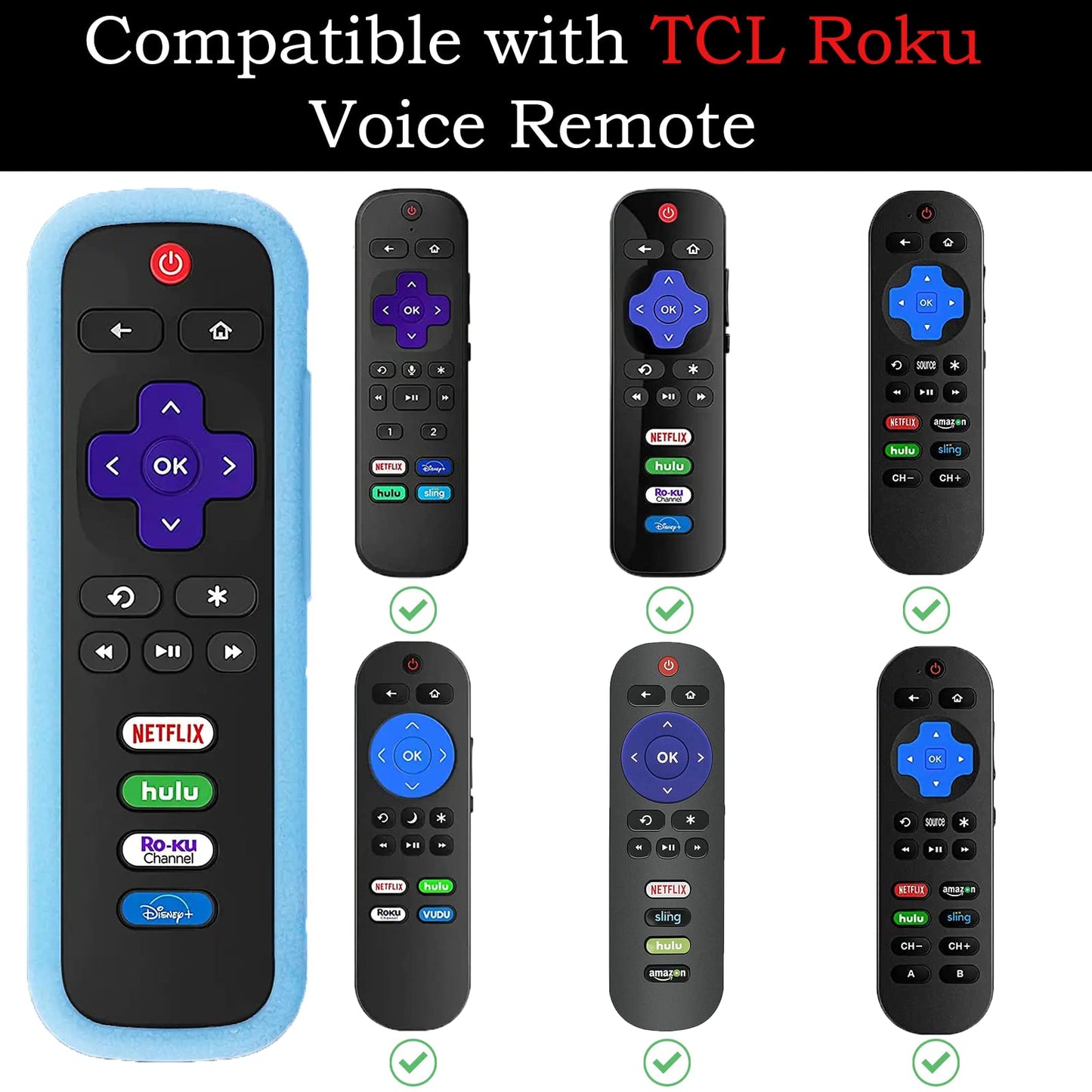 Silicone Protective Controller Cover fits for Roku TV Voice Remote | Element Roku | Westinghouse Roku TV Controller Cover,Glow in The Dark