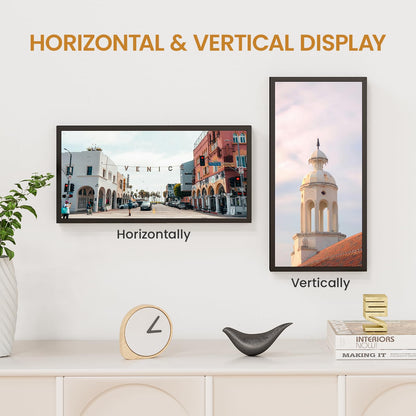 Natural Homi 7x14 Aluminum Metal Picture Frame,Tempered Glass Black Photo Frame 7x14 for Family Photo,Posters,Art,Document to Wall Mount Horizontally or Vertically