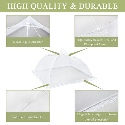Wokuya Food Covers Food Tent for Outside Mesh to Keep Bugs away, 2 Extra Large Size (40” x 24”) Reusable Collapsible Food Nets including Carry Bag,Ideal for Picnic Party BBQ Wedding Fruit