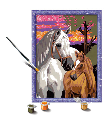 Ravensburger Sunset Horses Paint by Numbers Kit for Kids - 20052 - Painting Arts and Crafts for Ages 9 and Up