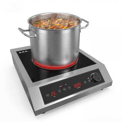 SUNVIVIPRO Commercial Induction Cooktop 1800W, Professional Electric Countertop Burner, 10 Power & 10 Temp Setting, Induction Hot Plate with Timer, Electric Stove with LED Screen, Black