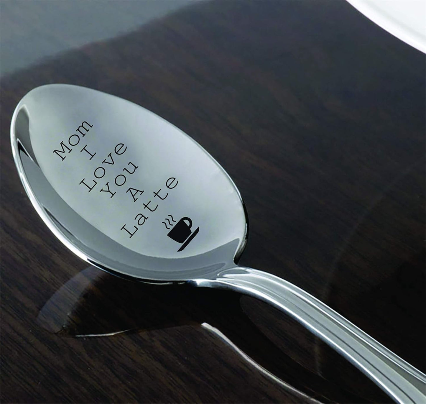 Mom I Love You a Latte Spoon Gift with "Cup" Sign Engraved - Birthday Gifts for Mom, Women, Mothers Day